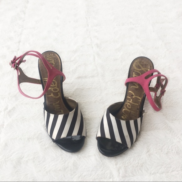 sam edelman black and white heels
